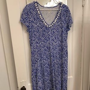 Lilly Pulitzer Blue and White Geometric Dress